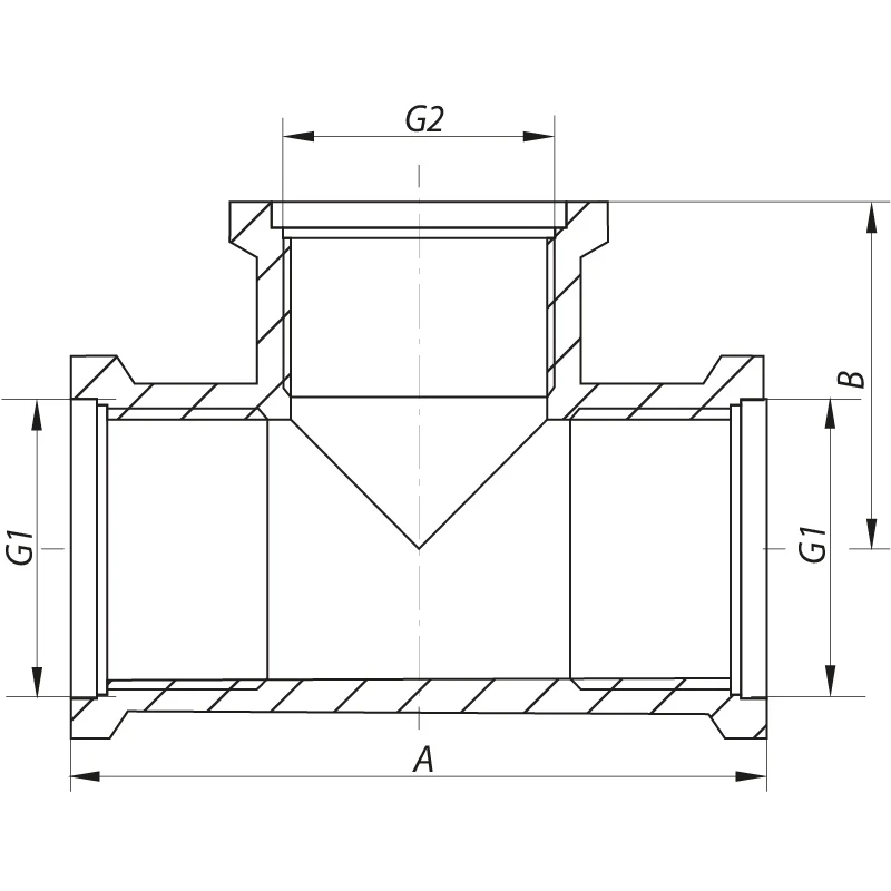 Тройник редукционный 1"х1/2"х1" ВВВ Koer KF.T100610F (KF0064)