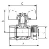 Кран кульовий KOER KR.352 - 20x3/4F WING (LL1789)