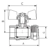 Кран шаровый Koer KR.352 - 20x3/4F Wing (LL1789)