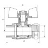 Кран кульовий СК Wing 16x1 / 2M (WP0003)