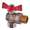 Кран з американкою кутовий, ручка "метелик" червона Waterpro WP400-15FMW-L - 1/2" (WP2895)
