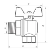 Кран шаровый 1/2" ГШБ (NF.741) Nolf (NF2967)