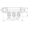 Колектор з відсікащими кранами з фитингом Koer KR.1125-4 3/4"x4 ways (KR2837)