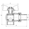 Кран з американкою 1/2" СК червоний кутовий (SK0022)