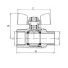 Кран кульовий Koer KG.208 - 1/2" FM ГШМ (газ) (KR4963)