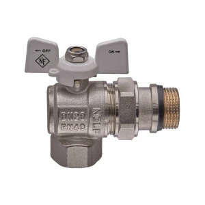 Кран кульовий з американкою Nolf classic NFC.983-08-3/4" FM ГШМ WHITE кутовий "антипротікання" (NF3163)