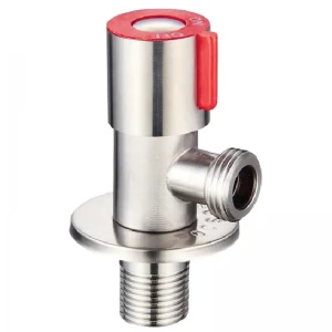 Кран для подключения сантехприборов Zerix VAL-02-1/2x1/2 с нерж. стали (красный) (ZX4938)