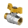 Кран кульовий Nolf NF.722 - 1/2" FM ГШМ YELLOW, ручка "метелик" жовта (NF2951)