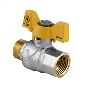 Кран кульовий Nolf NF.722 - 1/2" FM ГШМ YELLOW, ручка "метелик" жовта (NF2951)