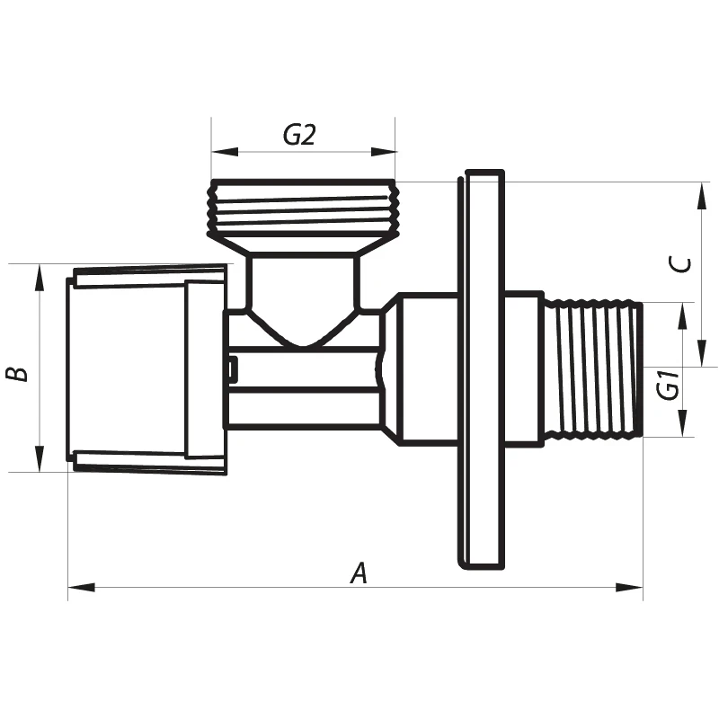 Кран для підключення сантехприборів 1/2"x1/2" (NF.1101) Nolf (NF2972)