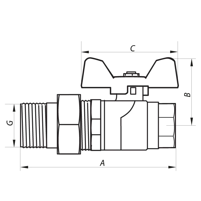 Кран кульовий з американкою 1/2" ГШМ (NF.921) Nolf (NF2961)
