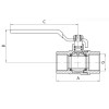 Кран кульовий Koer KG.204 - 1" FF ГГВ (газ) (KR4962)