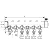 Колектор розподільний 6-way з фітингом (40x20) PPR KOER K0194.PRO (KP2559)