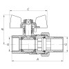 Кран з американкою 3/4" FERRO PL art. 400 (латунна куля) (FE0555)