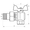 Кран шаровый с американкой угловой 3/4" ГШБ (NF.941) Nolf (NF2965)