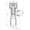 Кран вентильний Koer 1/2x3/8 з накидною гайкою (KR.510) (KR0147)