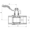 Кран кульовий з дренажем і відводом повітря 1/2" ГГР Koer KR.260 (KR0152)