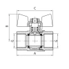 Кран кульовий Koer KG.207 - 3/4" FF ГГМ (газ) (KR4959)