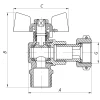 Кран з накидною гайкою 3/4" ГШМ ГАЗ КУТОВИЙ KOER KR.221.G (KR0169)