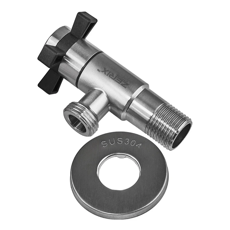 Кран для підключення сантехприладів Zerix VAL-09-1/2x1/2 з нерж.сталі SUS304 (ZX5102)