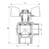 Кран шаровый Koer 3/4" ГШБ угловой (KR.208) (KR2806)