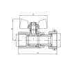 Кран кульовий ГГМ KOER KR.222 - 1/2" FF  з накидною гайкою, ручка "метелик" червона (80 шт/ящ)