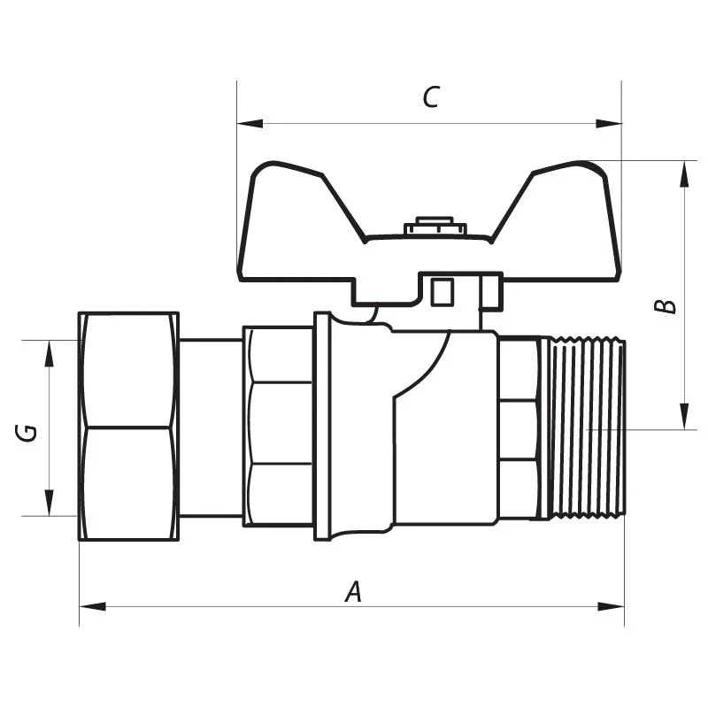 Кран кульовий з накидною гайкою 1/2" ГШМ (NF.821) Nolf (NF2957)