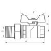 Кран шаровый с американкой 1" ГШБ (NF.921) Nolf (NF2963)