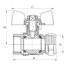 Кран шаровый Koer Wing 16x1/2M (KR.351) (LL1656)