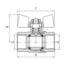 Кран кульовий Koer KG.207 - 1/2" FF ГГМ (газ) (KR4958)