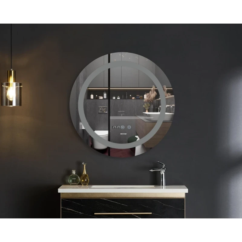 Дзеркало Mixxus Plain MC02-60 (годинник, LED-підсвічування, антизапотівання) (MI6012)