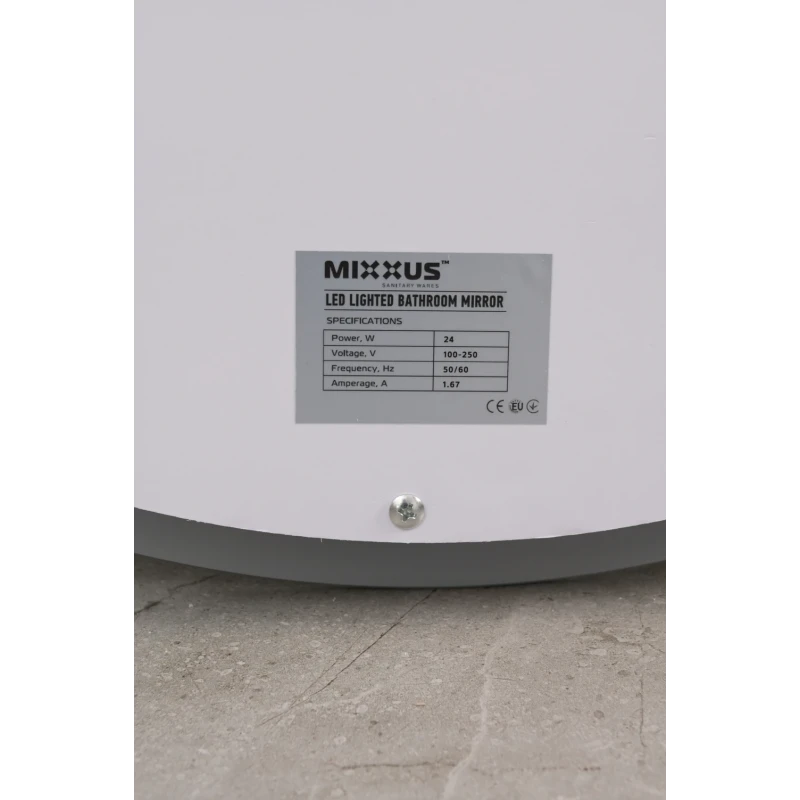 Дзеркало Mixxus Plain MC10-60 (годинник, LED-підсвічування, антизапотівання) (MI6013)