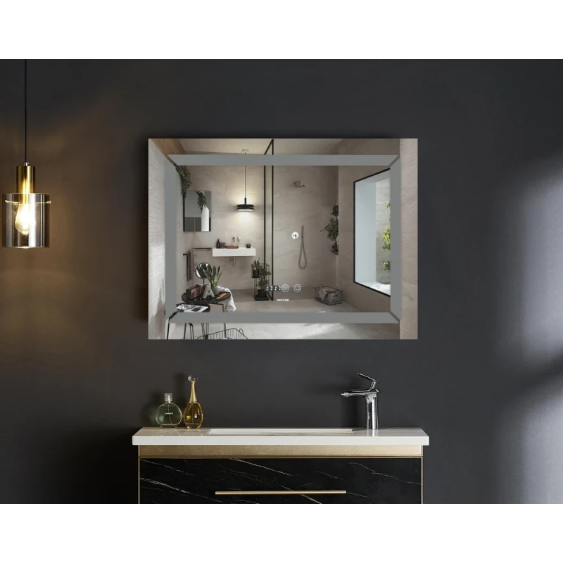 Дзеркало Mixxus Light MR01-80x60 (годинник, LED-підсвічування, антизапотівання) (MI5998)