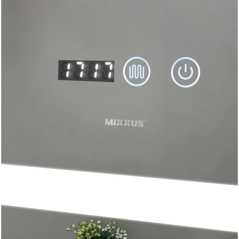 Дзеркало Mixxus Light MR01-80x60 (годинник, LED-підсвічування, антизапотівання) (MI5998)