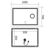 Дзеркало Mixxus Premium QUADRO MR20-100x70 (LED Touch, Anti-fog, димер, лінза) (MP6622)