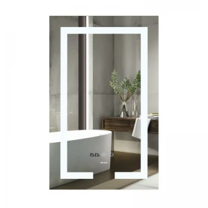 Дзеркало Mixxus HARD MR06-50x80-CASE з LED Touch, Anti-fog, димером, рег. яскравості, годинником (MI6657)