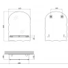 Зеркало настенное Zerix MIRRA MRZ02-600x850x105 прямоугольное с дугообразным верхом, фигурными боками и полкой (ZX5620)