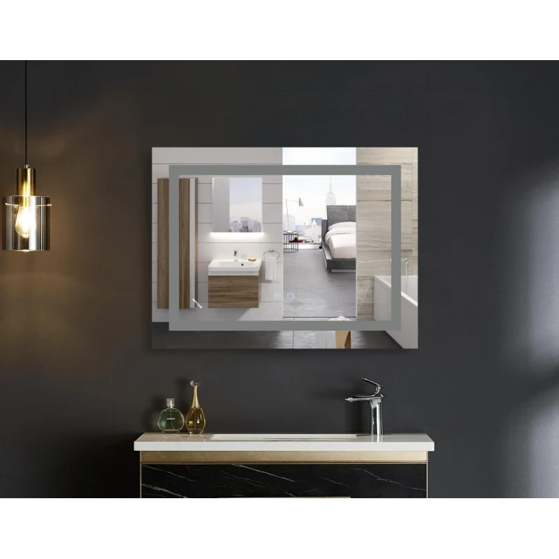 Дзеркало Mixxus WARM MR12-70x50-REVERSE з LED Touch, Anti-fog, димером, регулюванням яскравості (MI6670)