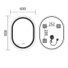 Дзеркало Mixxus Premium ELLIPSE MV05-80x60-REVERSE (LED Touch, Anti-fog, димер (3-6,5kK)) (MP6642)