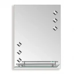 Дзеркало настінне Zerix SANSA MRZ04-450x600x100 прямокутне з полицею та декором (ZX5626)