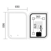 Зеркало Mixxus BEVEL MA02-90x65-REVERSE (LED Touch, Anti-fog, димер (3-6,5kK)) (MP6641)