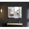 Зеркало Mixxus WARM MR02-80x80 с LED Touch, Anti-fog, димером, регулировкой яркости, часами (MI6934)