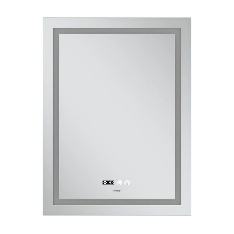 Дзеркало Mixxus Premium FLASH MR21-60x80 (LED Touch, Anti-fog, димер, годинник) (MP6617)