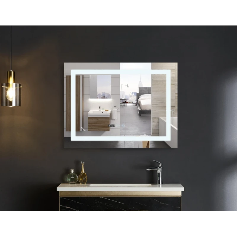 Дзеркало Mixxus Warm MR02-100x70 (годинник, LED-підсвічування, антизапотівання) (MI6002)