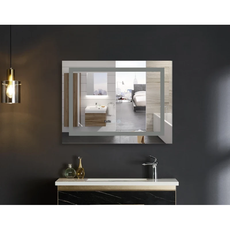 Дзеркало Mixxus Warm MR02-100x70 (годинник, LED-підсвічування, антизапотівання) (MI6002)