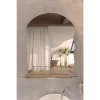 Зеркало настенное Zerix MIRRA MRZ02-450x600x105 прямоугольное с дугообразным верхом, фигурными боками и полкой (ZX5619)