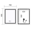 Дзеркало Mixxus Premium FLASH MR21-70x90 (LED Touch, Anti-fog, димер, годинник) (MP6618)
