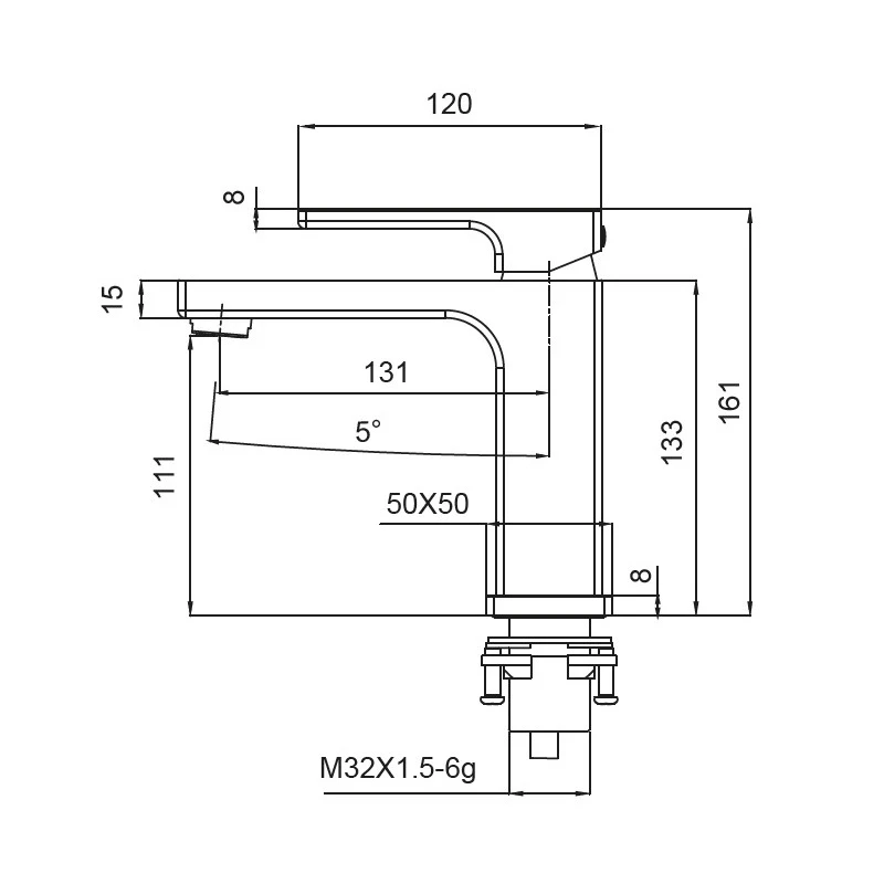 Змішувач для умивальника Koer KB-10009-05 (Колір чорний) (KR3499)