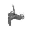 Змішувач для душової кабіни Plamix CEZAR-003 SET Graphite, зі шлангом, лійкою та кронштейном (PM0689)
