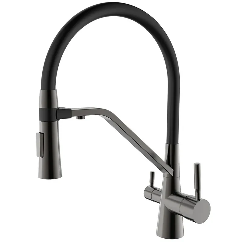 Смеситель для кухни Mixxus Premium Magnet 021 GRAPHITE REFL.BLACK (MI6975)
